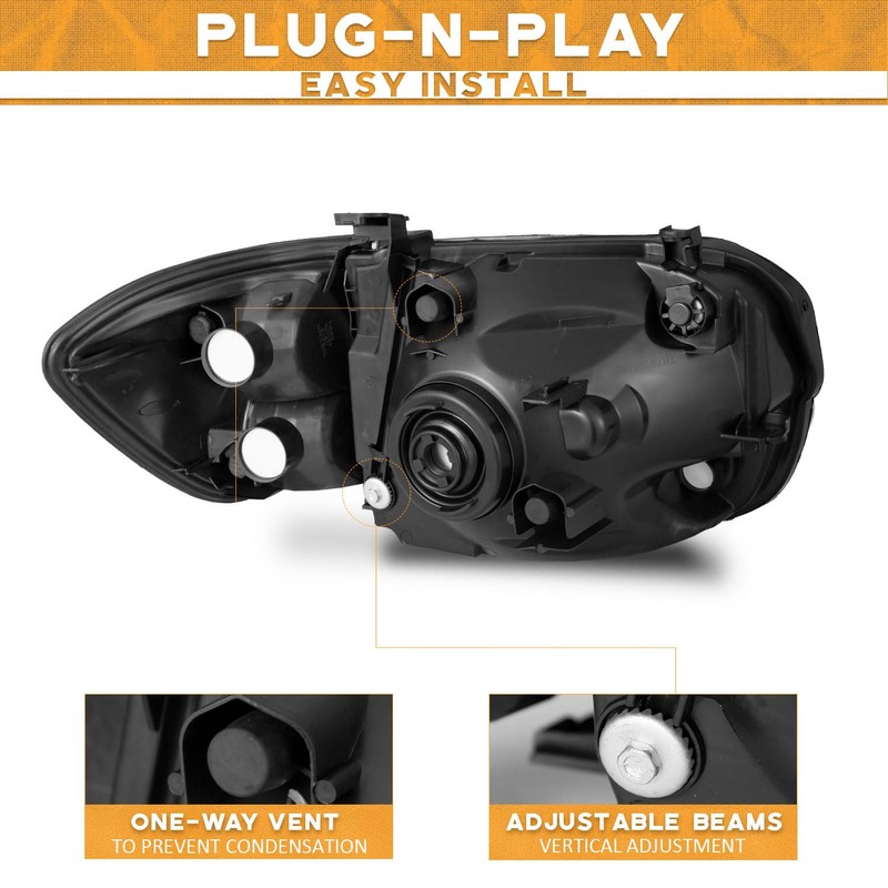 WEELMOTO Headlights for 2005 2006 Toyota Tundra Double Cab SR5/Limited(NOT
