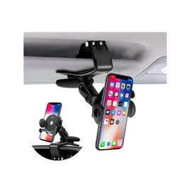 Car Phone Holder Mount, Clip On Auto Dashboard, Cell Phone Stand with Parking Number Plate, 360 Degree Rotation One Hand Operation, Compatible with All 4 to 6.5 inch Smartphones