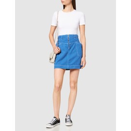 Naf Naf Women's PRET PAT J1 Skirt, BLEU Aventure, 36