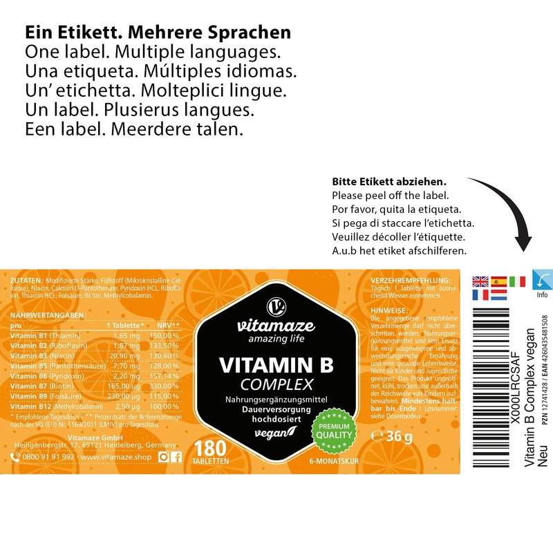 Vitamin B Complex High Strength for 6 Months - All