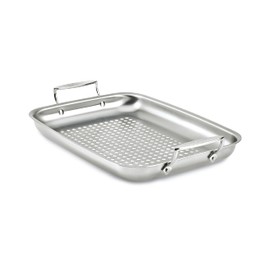 All-Clad Outdoor Stainless Steel Roaster 15x11 Inch Oven Broiler Safe 700F Roaster Pan, Pots and Pans, Cookware Silver