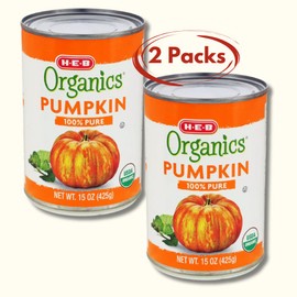 HEB H‑E‑B Organics Solid Pack Pumpkin 15oz - PACK OF 2 -  FREE SHIPPING