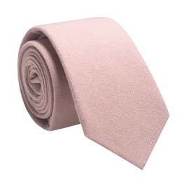 RBOCOTT Blush Pink Cotton Slim Tie Skinny Necktie for Men 6cm(9)