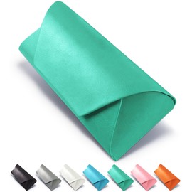 M2Ma Lightweight and Durable Semi-Hard Glasses Case, Slim, Stylish, Women's, Eyeglass Case, PU Leather, Magnetic, Sunglasses Case, Cobalt Green