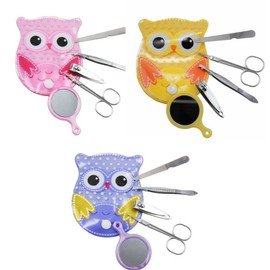 Spove Owl Design Personal Care Manicure Set for Party Favor 5 in 1 (Pack of 3 sets)