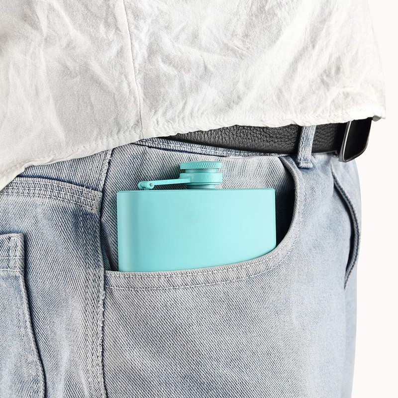 FYL Hip Flask for Liquor Matte Purple 8 Oz 18/8