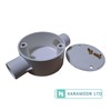 White 20mm PVC Conduit Box 2 Way Through Terminal Box