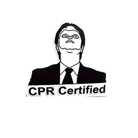 Dwight CPR Certified | Decal Vinyl Sticker | Cars Trucks Vans Walls Laptop | 4" sticker