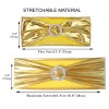 SweetEasy 10pcs Metallic Golden Spandex Chair Sash, Stretchable Elastic Bands