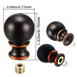 Lamp Finial - lamp finials decorative-Elegant Ball Design for Lamps, Lamp Topper Knob for Table and Floor Lamps (Black，2)