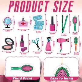 Yookeer 24 Pcs Acrylic Hair Stylist Christmas Ornament Christmas Tree Ornaments Hairdresser Gifts Hair Stylist Gifts Christmas Decoration Car Pendant for Xmas Crafts Decor (3.15 Inches,Hairdresser)