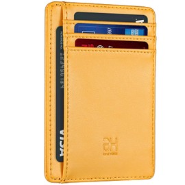 GH GOLD HORSE Slim RFID Blocking Card Holder Minimalist Leather Front Pocket Wallet for Women