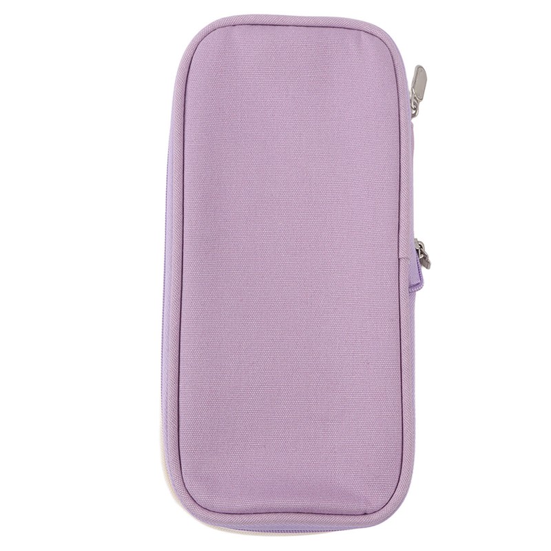 Large Pen Bag Simple Style Canvas Mesh Pockets Pen Slots