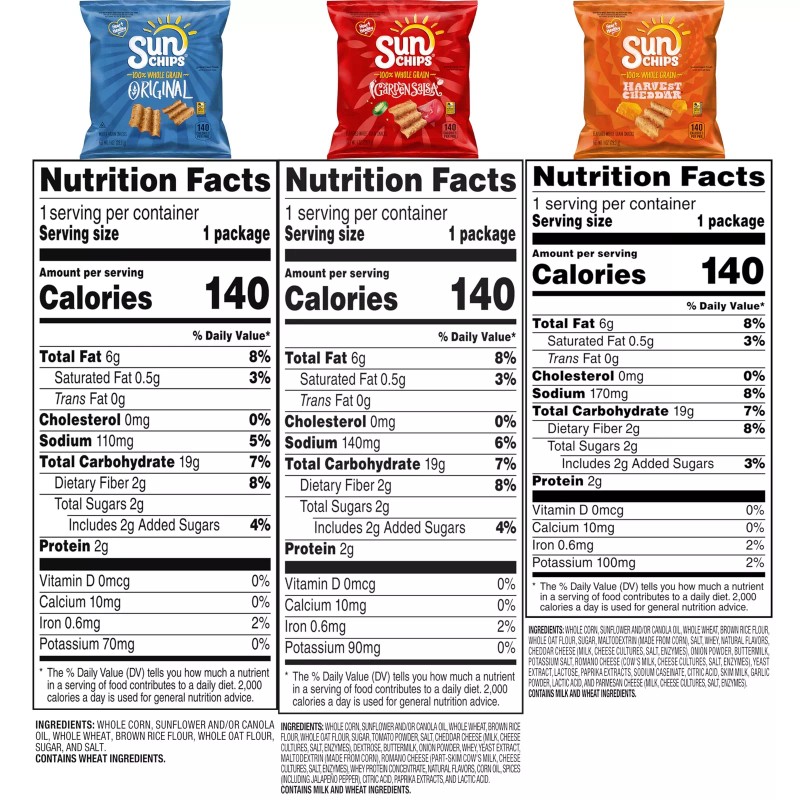 Sunchips Variety Pack 40 Ounce 10 Original 16 Harvest Cheddar