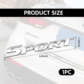 Damwot Sport Emblem for Car, Personalise Sport Emblem Car Tailgate Decal Sticker, Universal Car Exterior Decoration Accessories, Trunk Fender 3D Premium Decals Emblem (Silver)