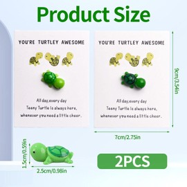 2 Pieces Small Turtle Decorations With Cards, Friendship Gifts, Cute Mini Decorations, Creative Decorations