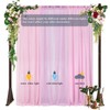 DUOBAO Pink Chiffon Backdrop Curtain-2 Panels 29x120-Inch Wedding Chiffon Backdrop