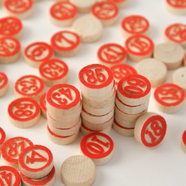 Reicyfang 90 pcs Vintage Tombola Italian Game Tombolini Tiles, Rustic Bingo Chips, Wooden Tombola Standard Tiles, Classic Bingo Game Pieces, Ideal for Custom DIY Board Game Pieces, and Arts & Crafts