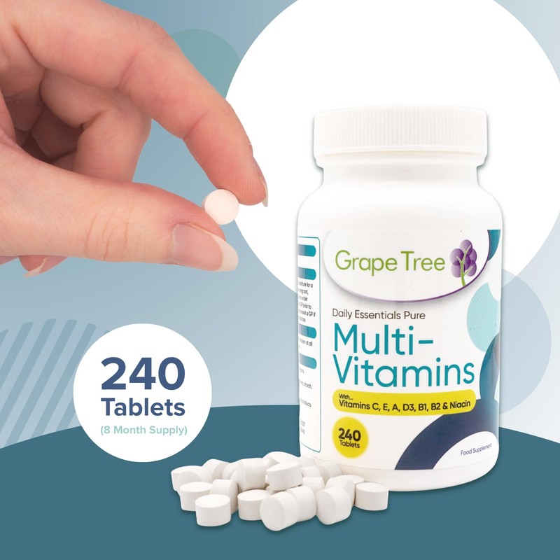 Grape Tree Multivitamins 240 Capsules 8 Month Supply Multivitamin Tablets
