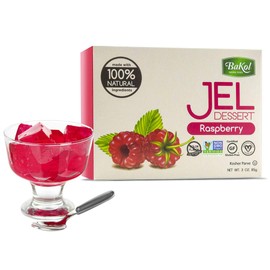 Bakol Jel Dessert - All Natural Vegan Dessert Mix - Kosher - Halal - No Artificial Sweeteners Flavors or Colors – Raspberry Flavor (PACK OF 3)