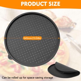Ooioahuaoo 13 Inch Round Pizza Tray with Holes, High Temperature Resistance, Easy to Clean, Diameter 34.5 cm, Pizza Tray, Suitable for Oven and Dishwasher (1)