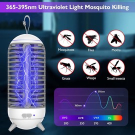Bug Zapper, Mosquito Zapper Led Light 2 in 1 for Outdoor and Indoor, Wireless Electric Bug Zappers Battery Powered Rechargeable, Insect Fly Traps Fly Zapper for Home Backyard Camping Patio, Black