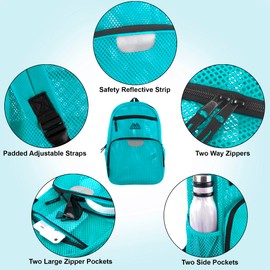 Summit Ridge Reflective Mesh School Backpack for Teens, Girls, Boys | Wire Frame Mesh Beach Backpack XL with Zipper