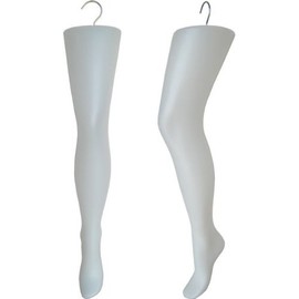 Plastic Women's Tall Thigh-High Hosiery Leg Display Form Hanger (White)