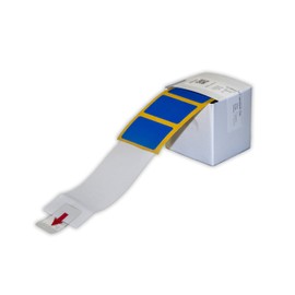 haggiy Seal Labels - Security Label 40 x 20 mm for Proof of Tampering Attempts Pack of 50 in Dispenser Box (Blue)