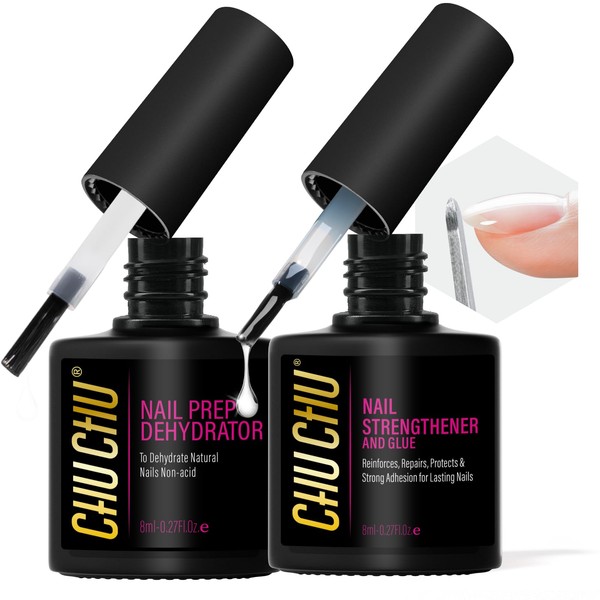 Nail Strengthener and Dehydrator Set: 15ml Clear Nail Repair Hardener