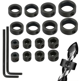 HhBdy Wood Woodwork Guides Joint Angle Tool Carpentry Locator,15 Degree Pocket Hole Jig Kit Woodworking Inclined Hole Fixture 3-16 mm Drill Bits Dowel Screw Jig Joinery Kit Carpenters(18Pcs)