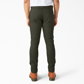Dickies Men's Flex Skinny Fit Double Knee Work Pants Olive Green