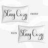 HOSTECCO Stay Cozy Pillow Covers 12x20 Inch, White Velvet Decorative