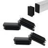 BOPOREAE 4 Pack 1"x 2" Rectangular Tube End Cap Plastic