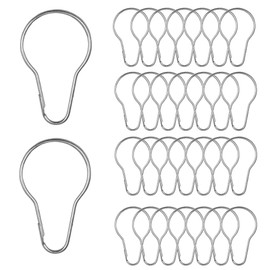 30PCS Shower Curtain Hooks, Metal galvanized Shower Curtain Rings, Rust Proof Decorative Metal Curtain Hooks, Shower Hooks for Curtains, for Bathroom Bedroom Kitchen Curtain Rods (Silver)