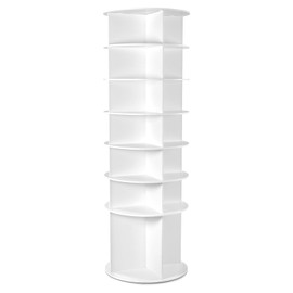 Rotating Shoe Rack - 7 Tier Rotating Shoe Rack Tower with 6 Spinning Shoe Racks and 1 Rack for Boots - rotating shoe organizer for Home or Stores - Spinning shoe rack Boot and Shoe Tower-Shoe Carousel