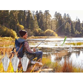 Magnoloran 8PCS Fishing Weights Sinkers, Bank Fishing Sinkers Four Corner Catfishing Sinkers Saltwater Surf Fishing Weights Lead Sinkers Torpedo Weights Pyramid Sinkers-1.76oz(50g)