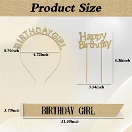 LDBKLGHJ Fabulous Birthday Crown Set for Birthday Queen - Impressive Headband Crown, Happy Birthday Headband, Crown for Young Women - Perfect for Your Happy Girls