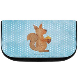 Mr. & Mrs. Panda Christmas Squirrel Cosmetic Bag, blue, Hand Drawn