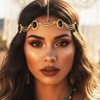 GORAIS Black Rhinestone Head Chain Jewelry Gold Egyptian Headband Forehead