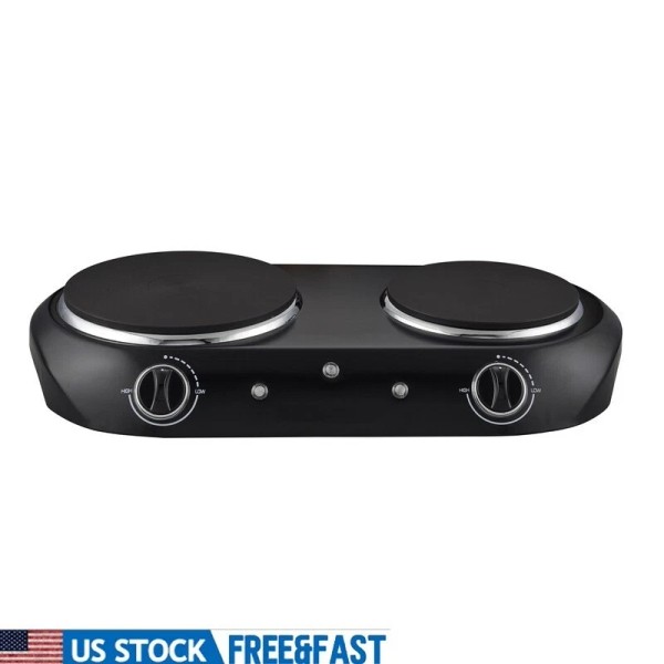 Unbranded Double Burner Electric Cooktop 1800W Portable Cooking Stove Temperature