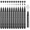 SAKEYR Black Fineliner Pens, 12 Pack Drawing Pens for Artist,