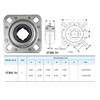 ST208-1N 1" Square Disc Harrow Flange Bearing Unit, Disc Harrow