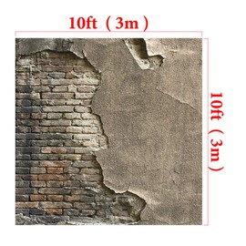 Kate 10x10ft Vintage Brick Wall Photography Backdrop Destroyed Brick Wall Photo Background Photo Shoot Portrait Studio Props