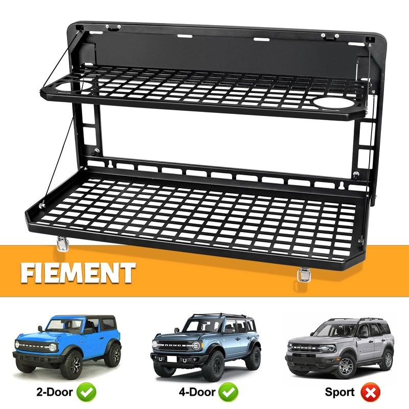 MAIKER Tailgate Table Folding 2-Tier Rear Camping Cargo Storage Shelf