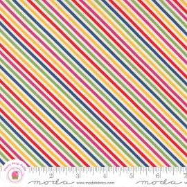 Moda ZINNIA 24135 11 Rainbow Stripe April ROSENTHAL Quilt Fabric Retro - By the Half-Yard