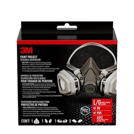 3M P95 / Proyecto de pintura orgánica de vapor reutilizable Respirador 6311, tamaño grande, aprobado por NIOSH, uso para pulverización de pintura profesional, ligero, flexible y termoplástico para