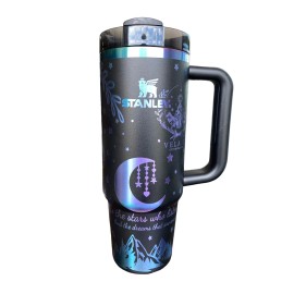 PettybettyCo 40oz ACOTAR Book Series Tumbler - Night Court Fantasy Holographic Travel Mug