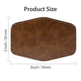 Hexagon Hat Patches for Laser Engraving Faux Leather Sheets Blank Heat Press Leatherette Patche with Adhesive Iron-on Cap/Beanie/Backpack(Dark Brown/3 in×2 in/30 Pcs)