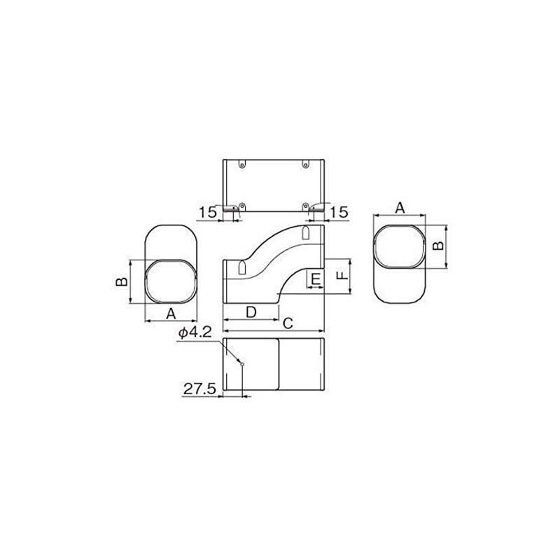 Inaba Denko LDIF-70-B Cosmetic Pipe Cover, Step Joints, Brown